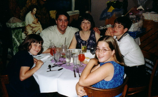 Josh, Val and kids awaiting din din